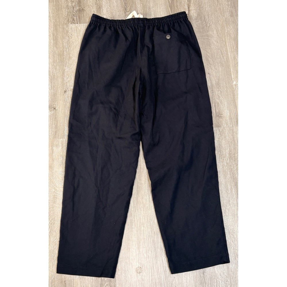 J.Crew Navy Blue Wool Blend Pull On Wide Leg Pants 6P BA247 Drawstring Trousers - Picture 2 of 5